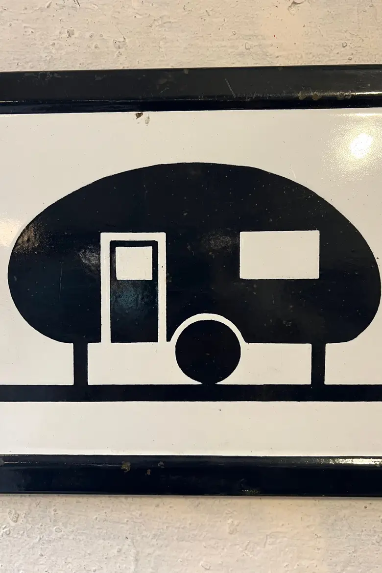 Ancien panneau de signalisation en tôle émaillée Années 60