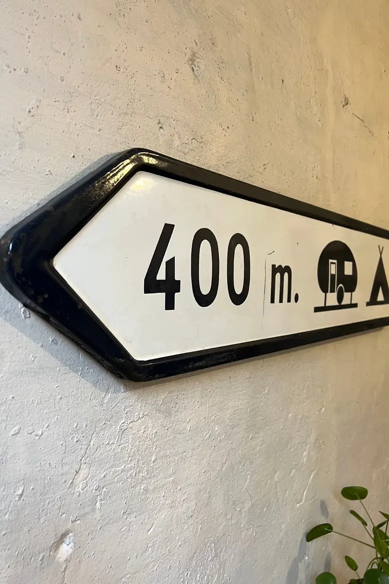 Ancien panneau de signalisation en tôle émaillée Années 60