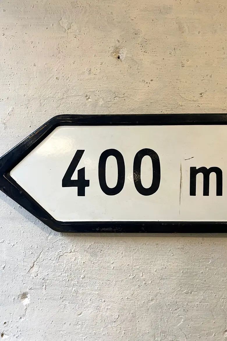 Ancien panneau de signalisation en tôle émaillée Années 60