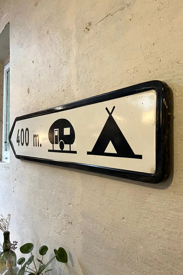 Ancien panneau de signalisation en tôle émaillée Années 60