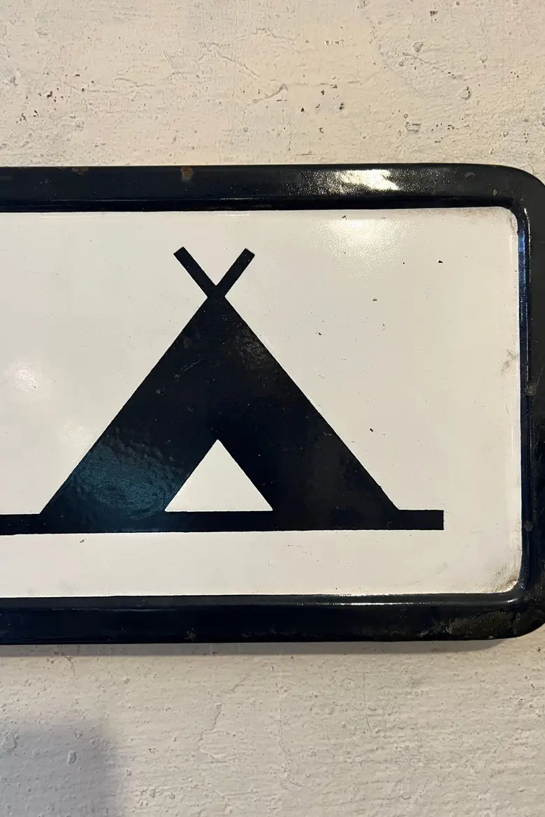 Ancien panneau de signalisation en tôle émaillée Années 60