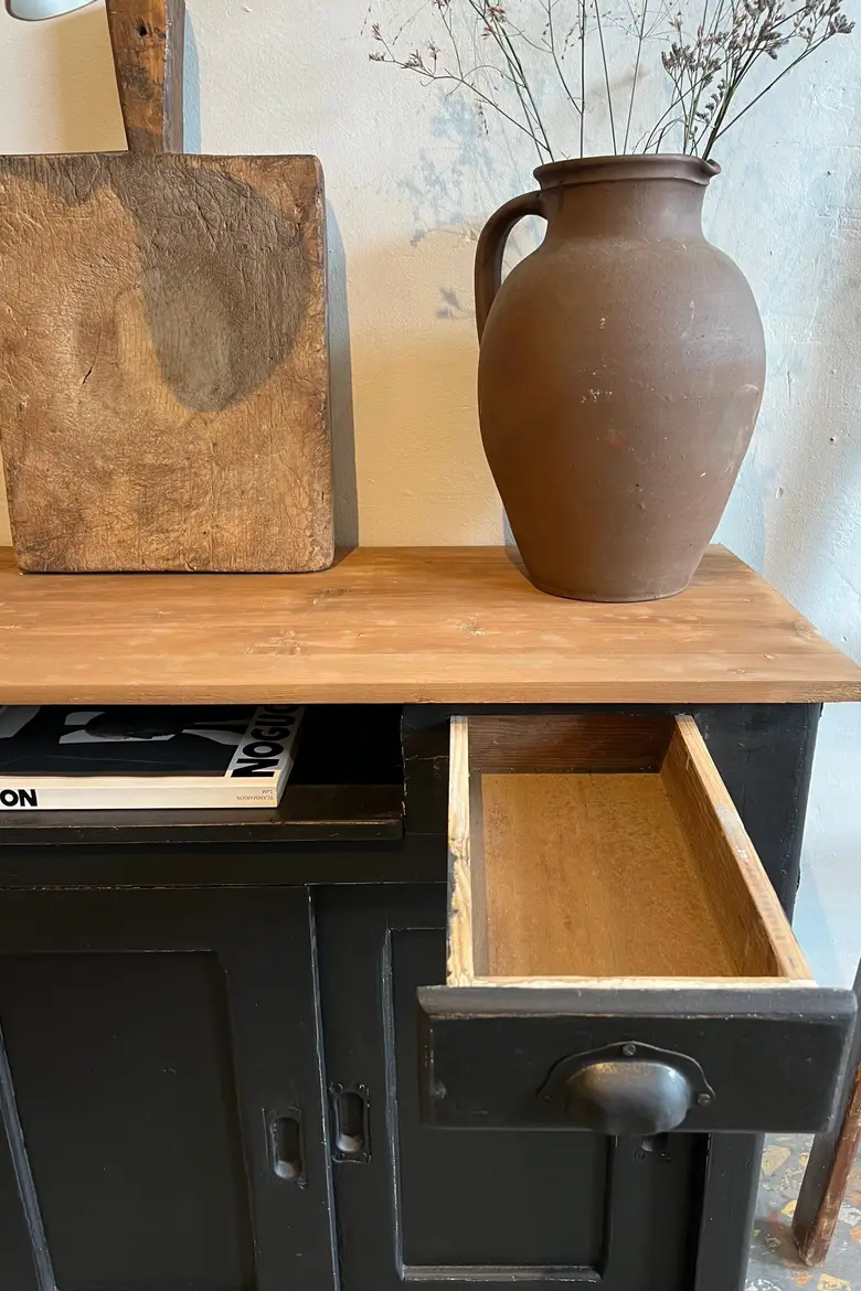 Ancien petit meuble d’atelier en bois Début XXème