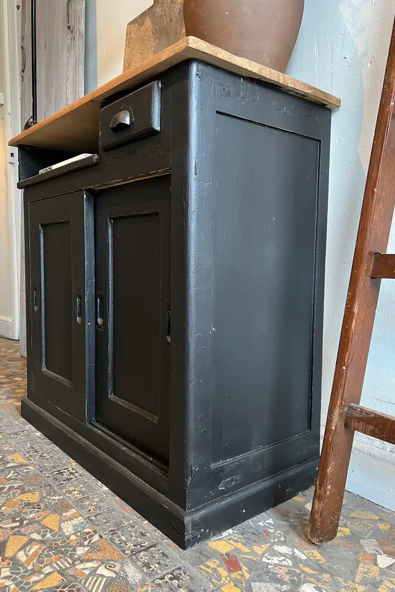 Ancien petit meuble d’atelier en bois Début XXème