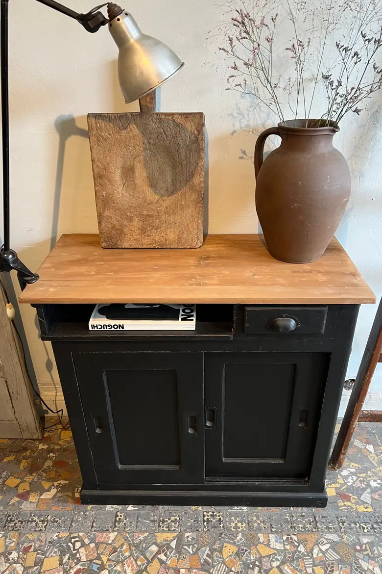 Ancien petit meuble d’atelier en bois Début XXème