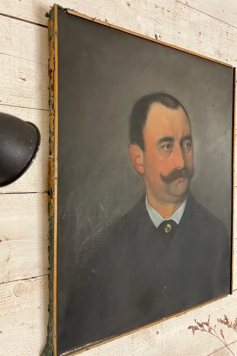 Ancien portrait d’ancêtre 1900