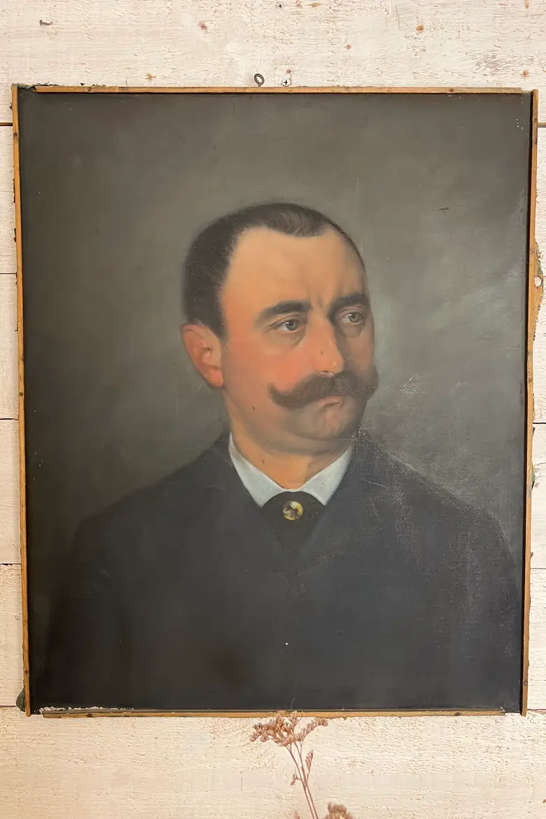 Ancien portrait d’ancêtre 1900