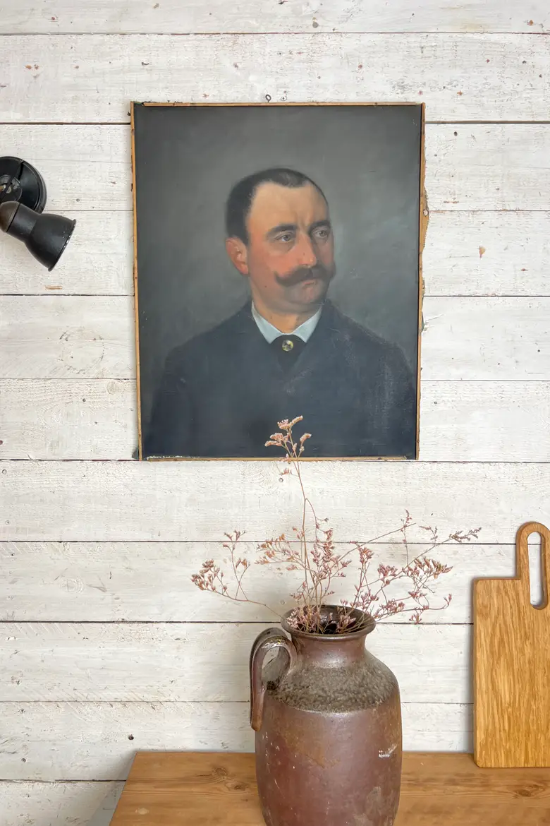 Ancien portrait d’ancêtre 1900