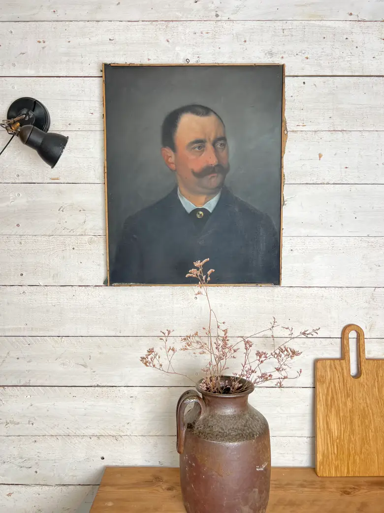Ancien portrait d’ancêtre 1900