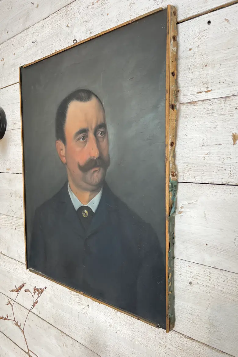 Ancien portrait d’ancêtre 1900
