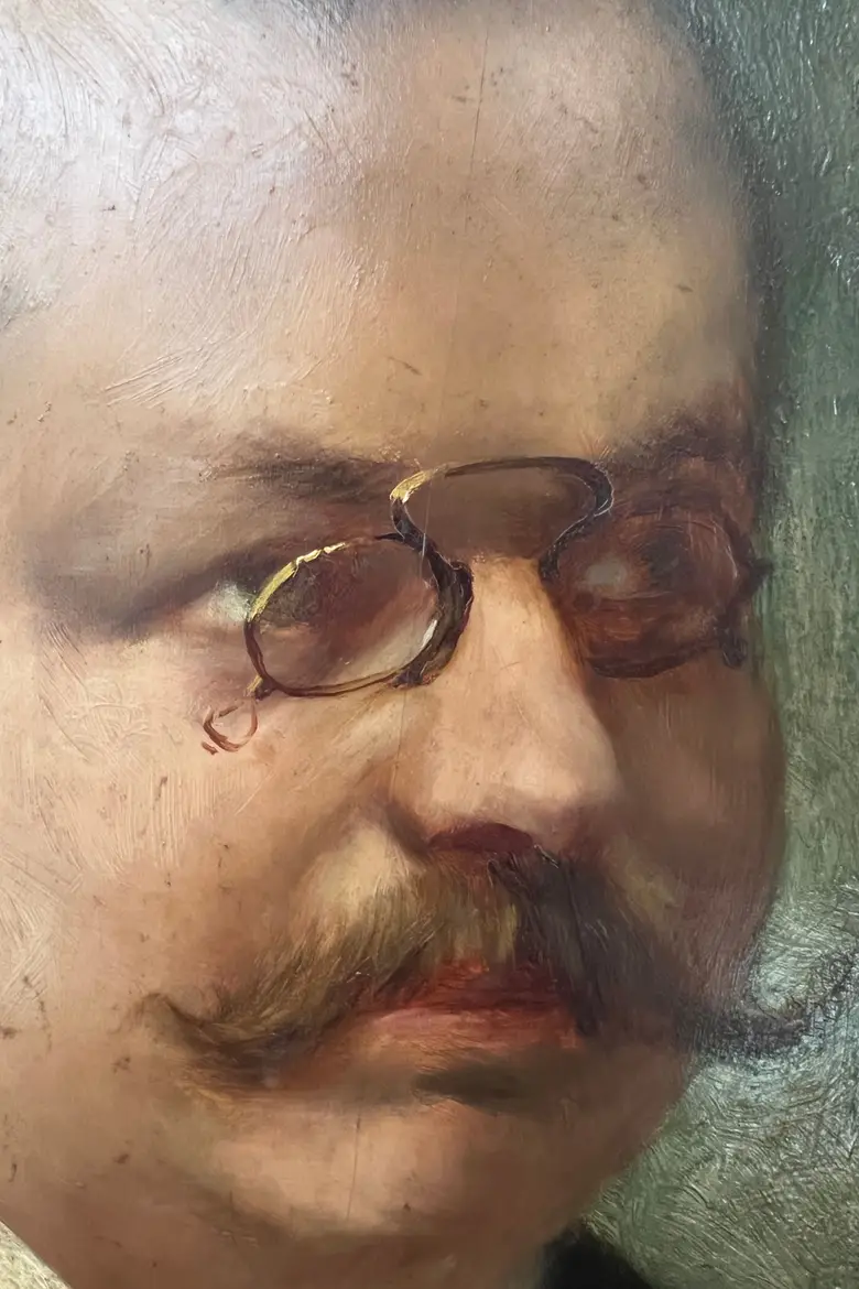 Ancien portrait d'ancêtre binocle Début XXème