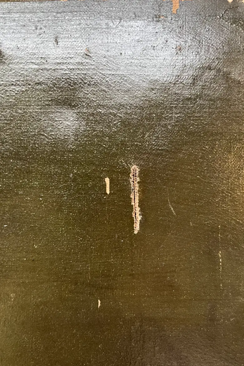 Ancien portrait d’ancêtre homme sur toile Début XXème