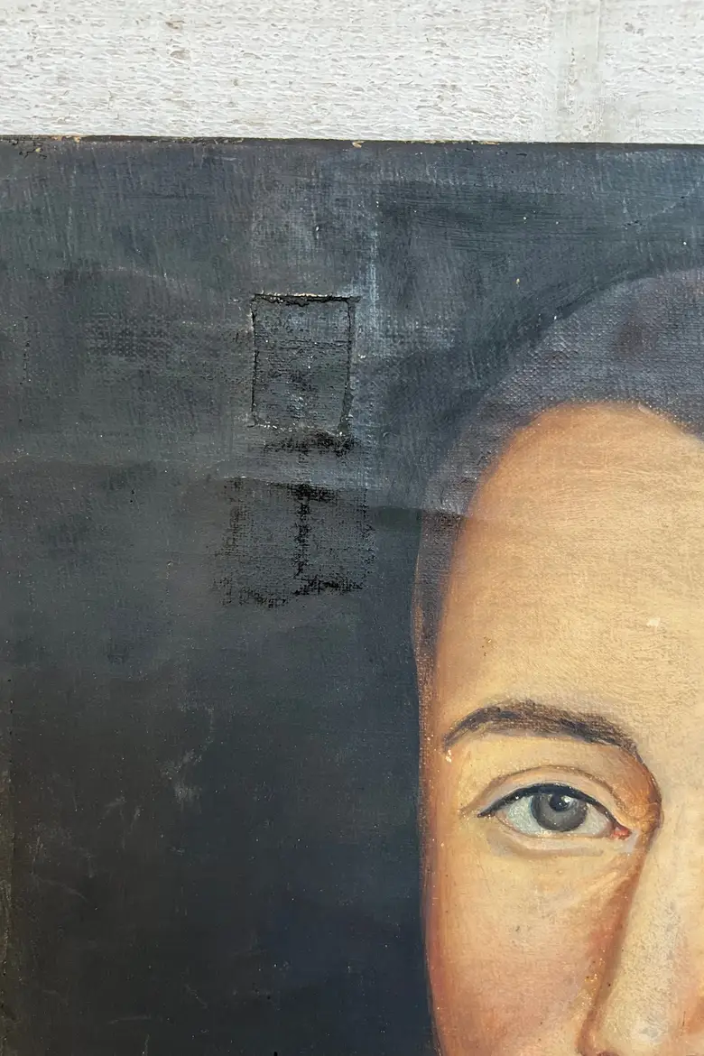 Ancien portrait de jockey sur toile Début XXème
