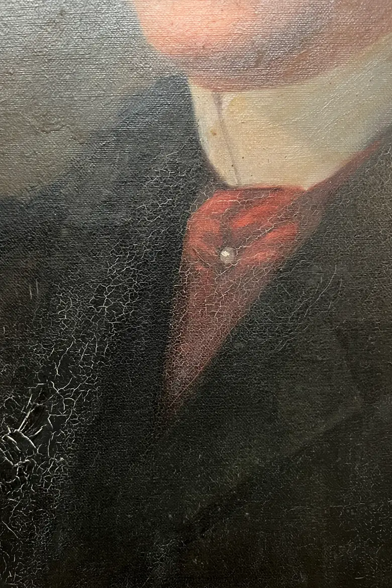 Ancien portrait d'homme sur toile 1900