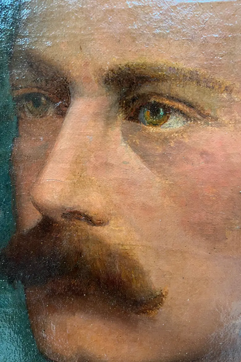 Ancien portrait d’officier sur toile Début XXème