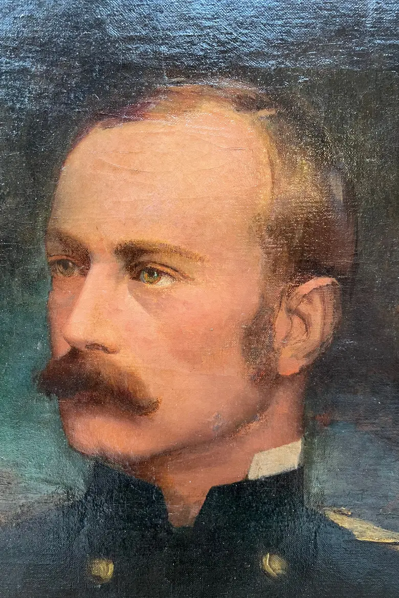 Ancien portrait d’officier sur toile Début XXème