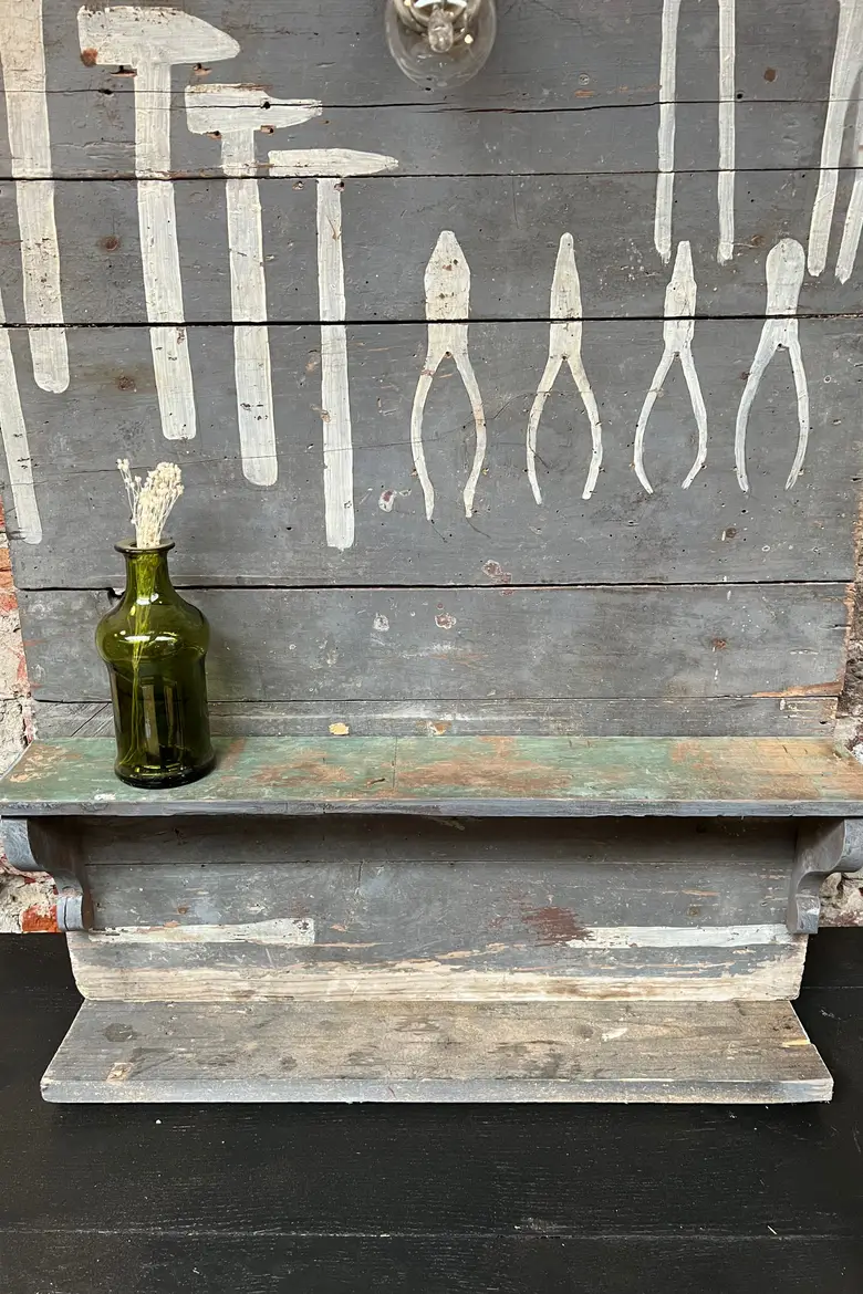 Ancien tableau à outils en bois Début XXème