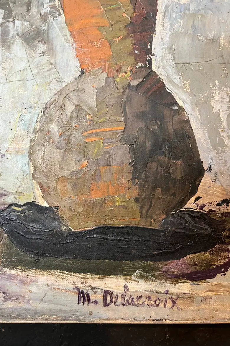 Ancien tableau de fleurs 1960