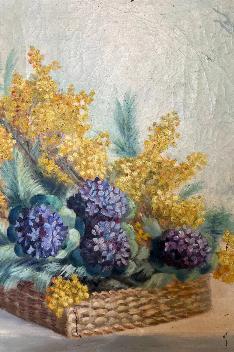 Ancien tableau de fleurs
