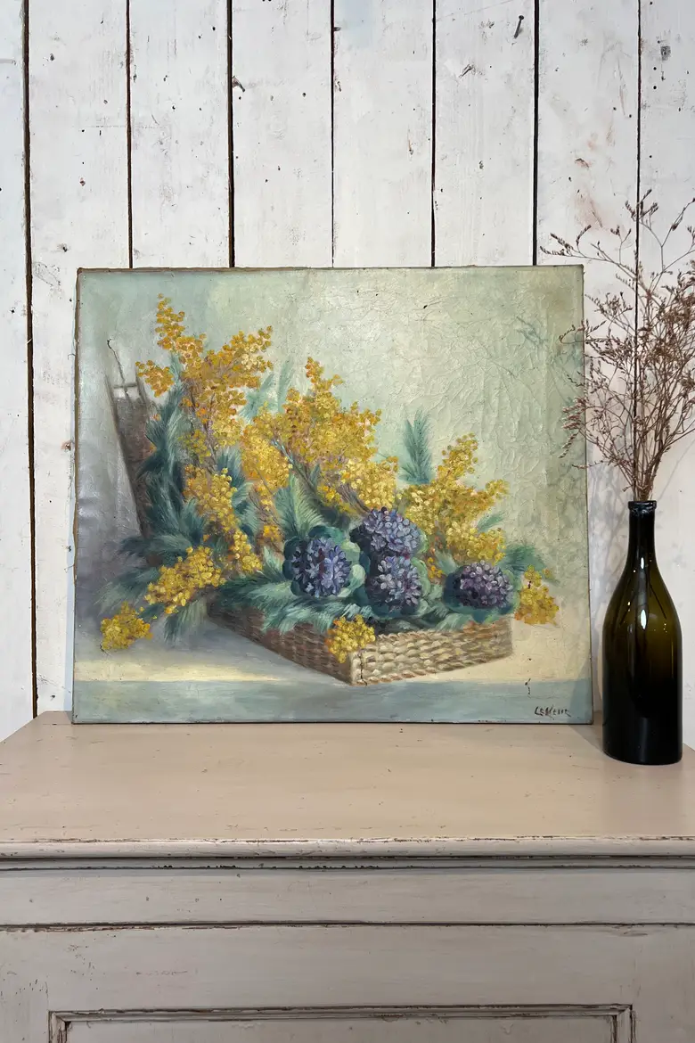 Ancien tableau de fleurs