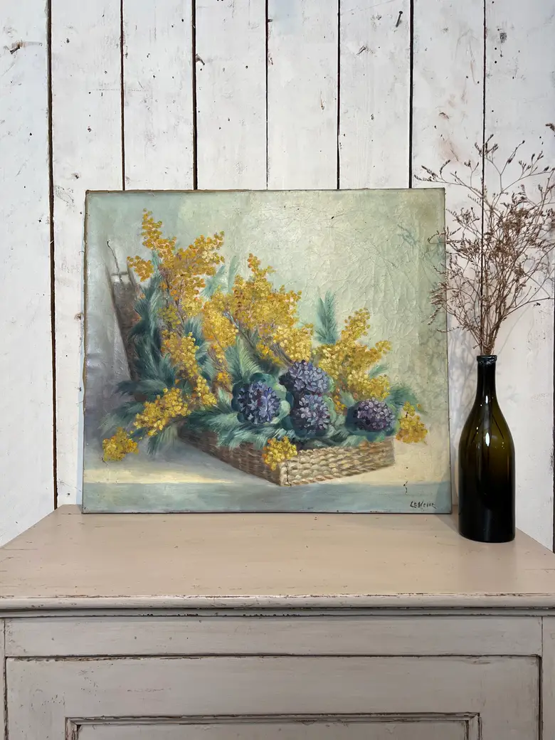 Ancien tableau de fleurs