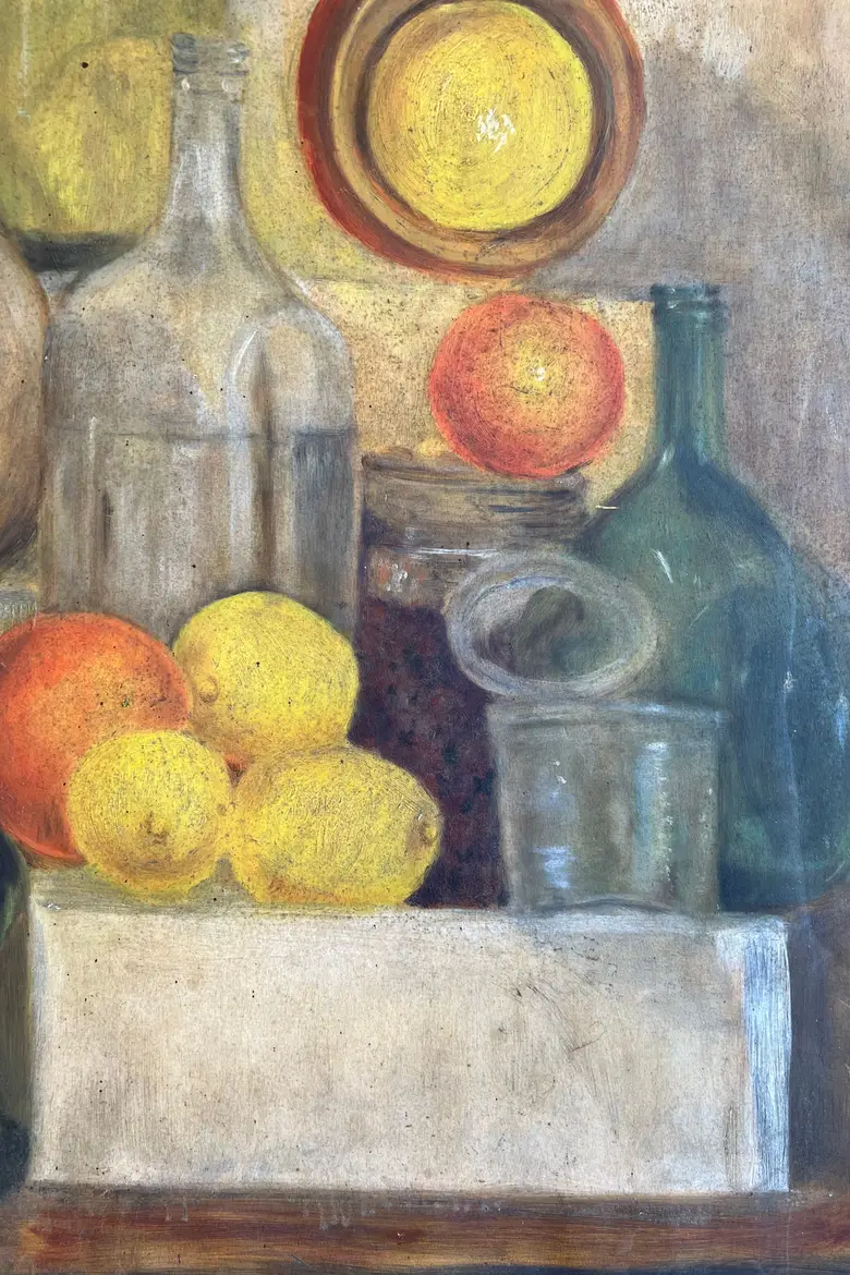 Ancien tableau de nature morte 1960