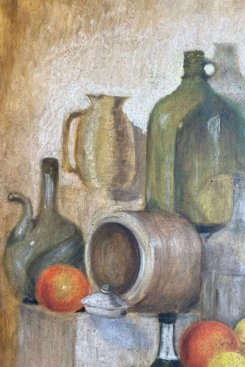 Ancien tableau de nature morte 1960