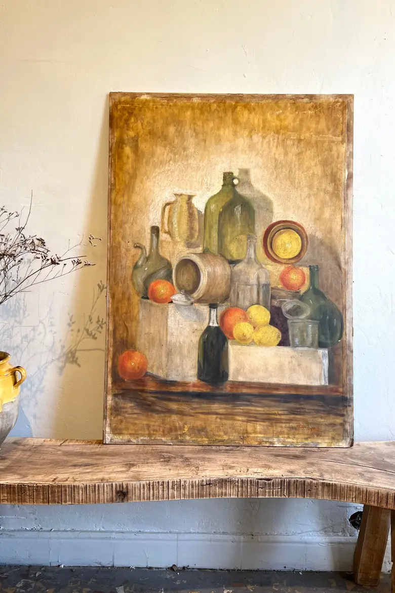 Ancien tableau de nature morte 1960