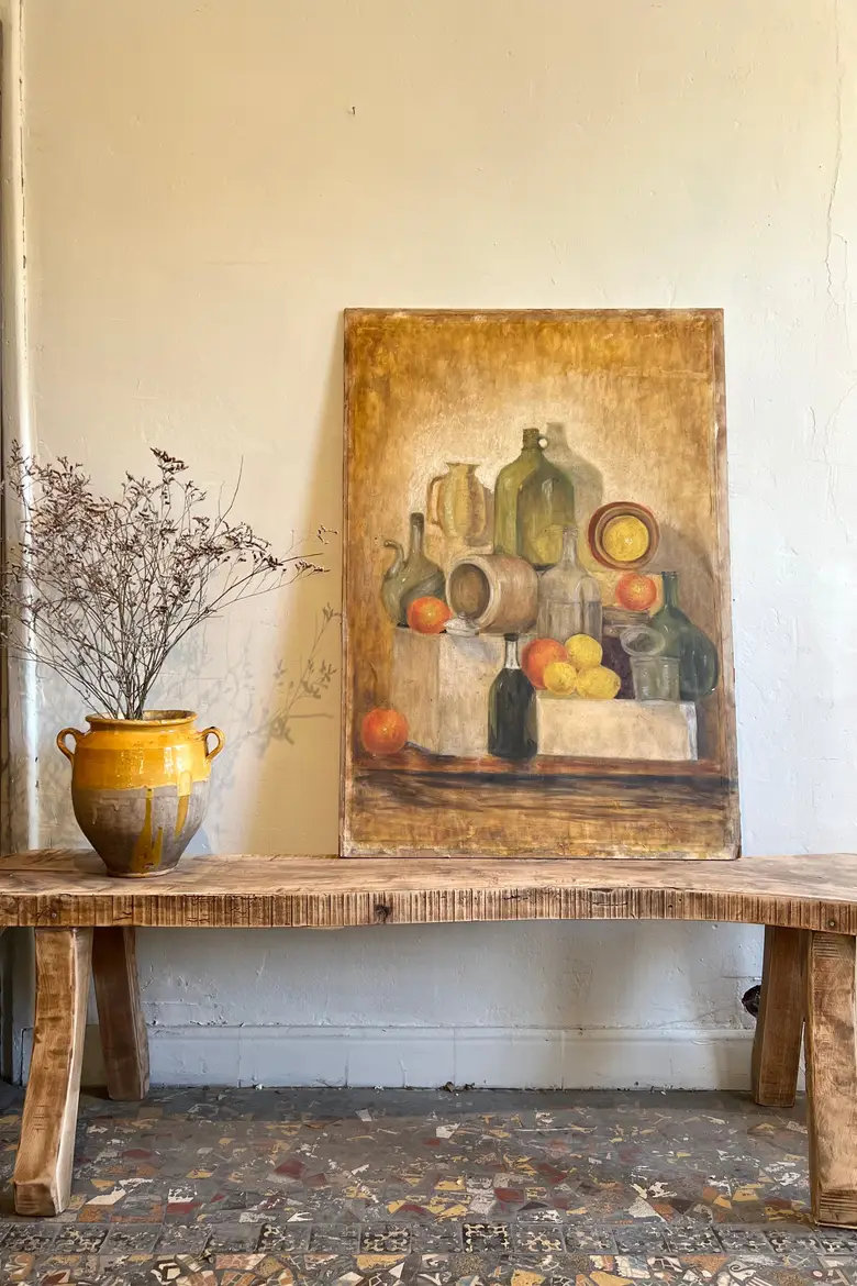 Ancien tableau de nature morte 1960