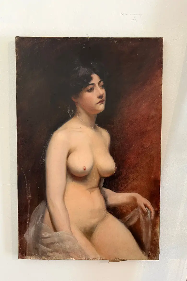 Ancien tableau de nu 1900
