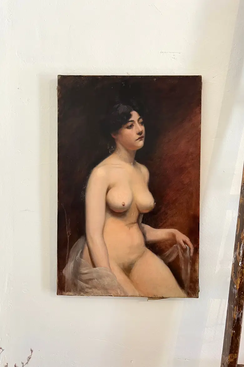 Ancien tableau de nu 1900