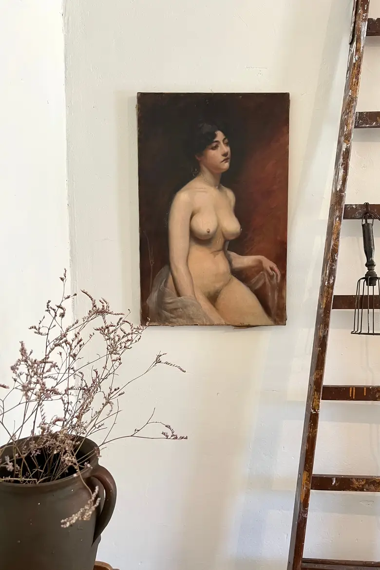 Ancien tableau de nu 1900