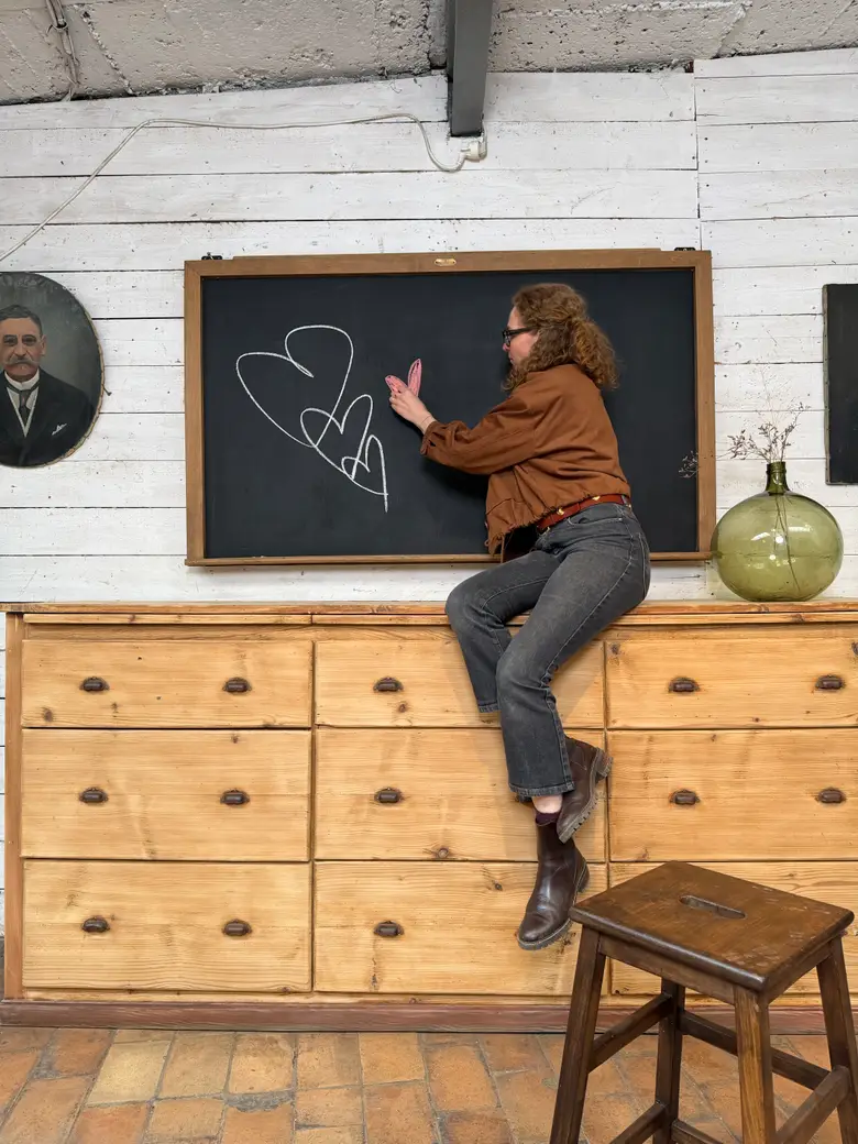 Ancien tableau d’école en chêne