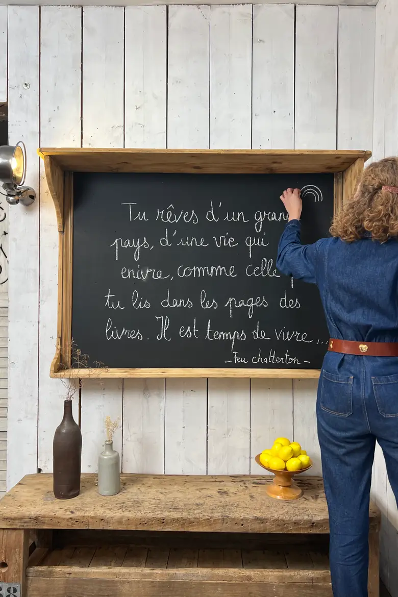 Ancien tableau étagère en sapin