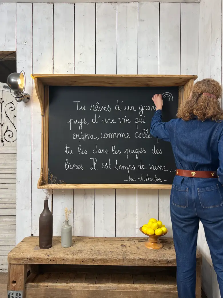 Ancien tableau étagère en sapin
