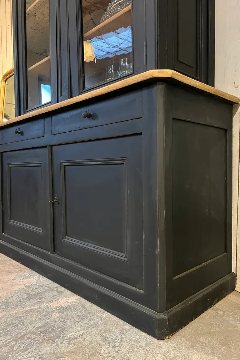 Ancien vaisselier deux corps vitré Début XXème