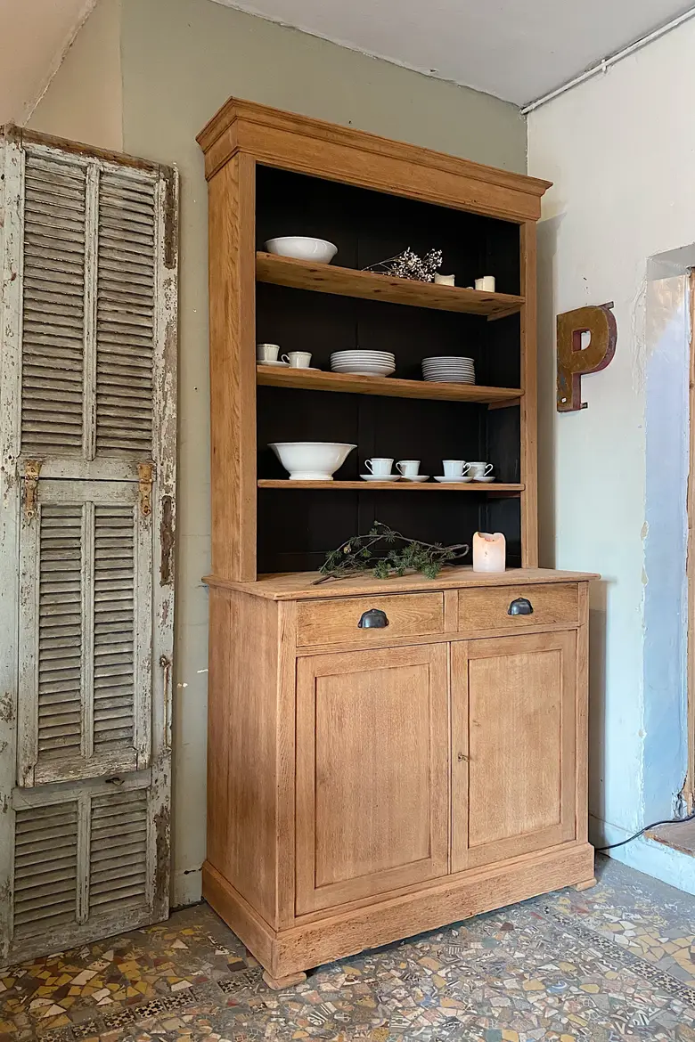 Ancien vaisselier en chêne Début XXème