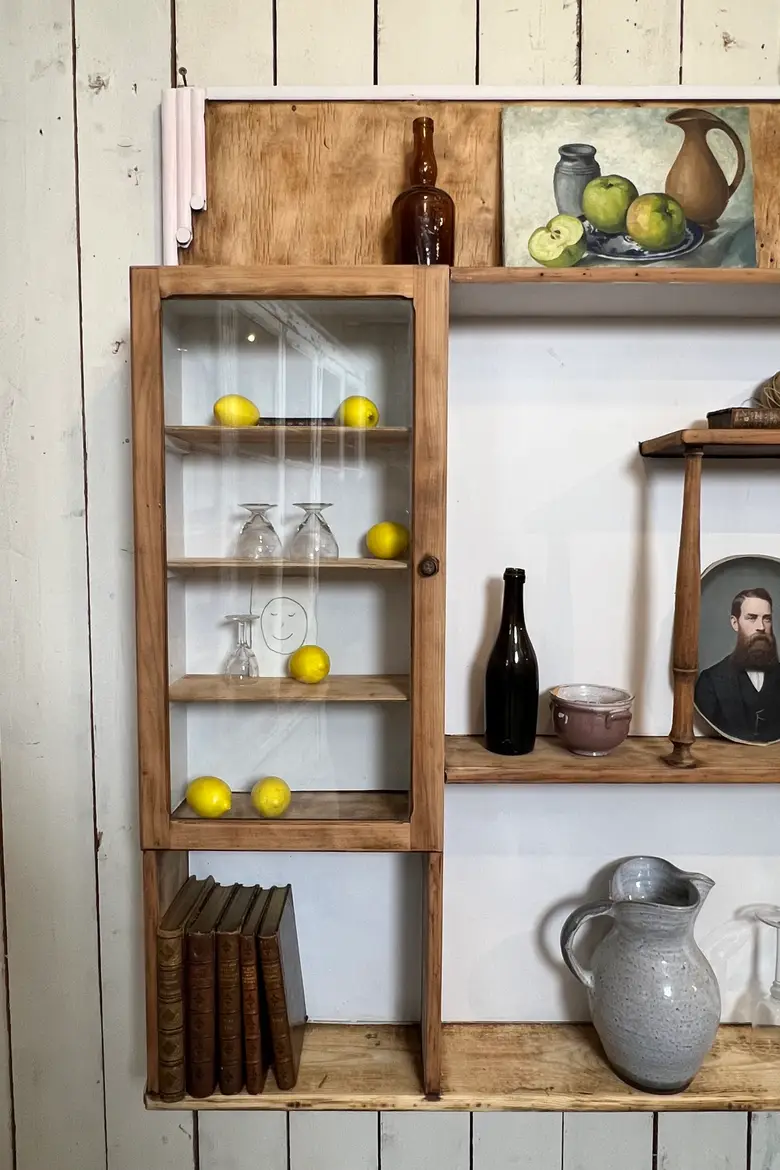 Ancien verrier Art Déco en hêtre