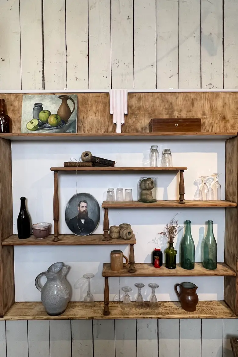 Ancien verrier Art Déco en hêtre