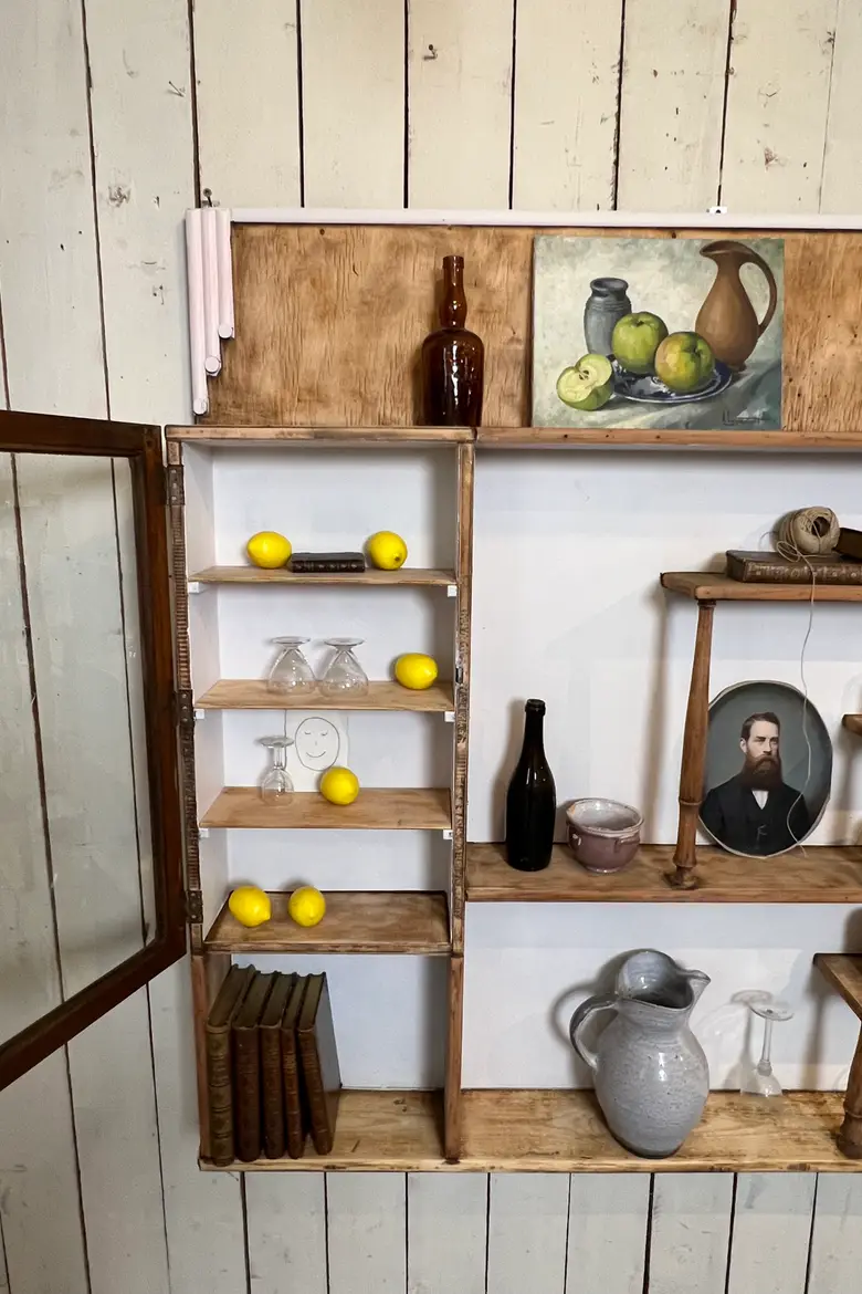 Ancien verrier Art Déco en hêtre
