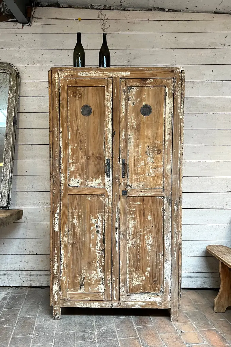 Ancien vestiaire en bois patiné Début XXème