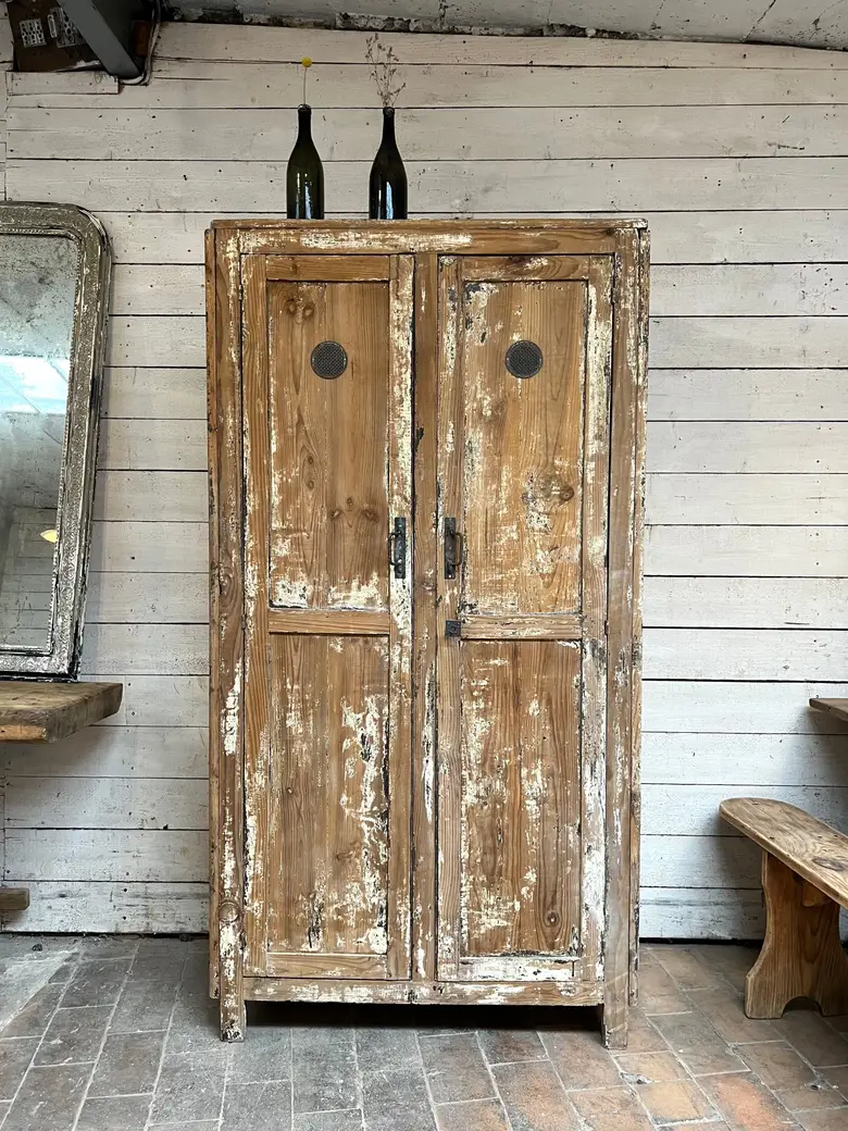Ancien vestiaire en bois patiné Début XXème