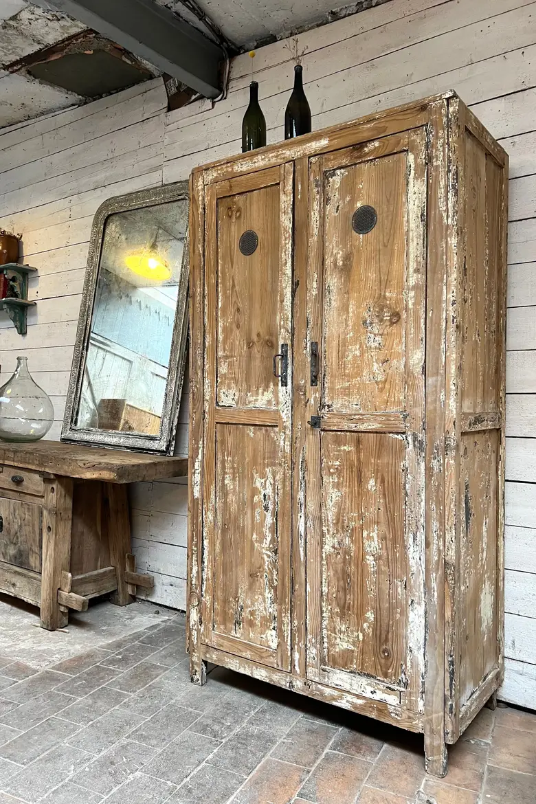 Ancien vestiaire en bois patiné Début XXème