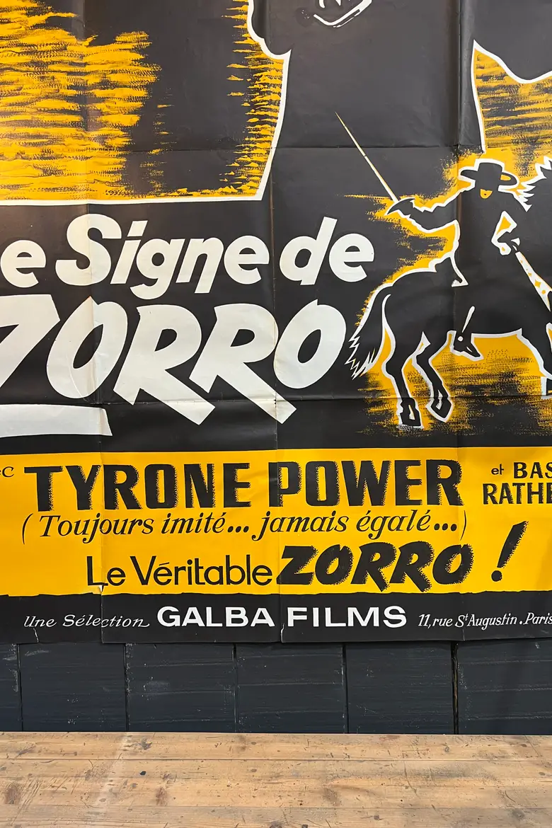 Ancienne affiche de cinéma Zorro 1946