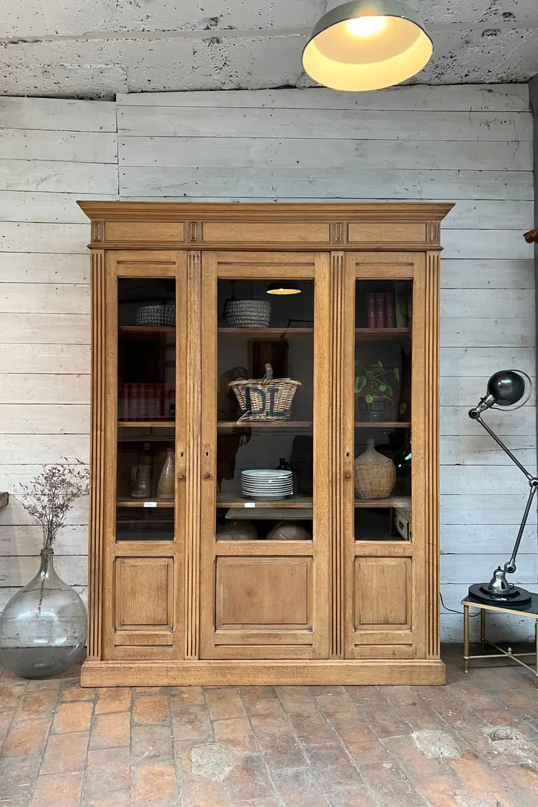 Ancienne bibliothèque d’école en chêne Années 50