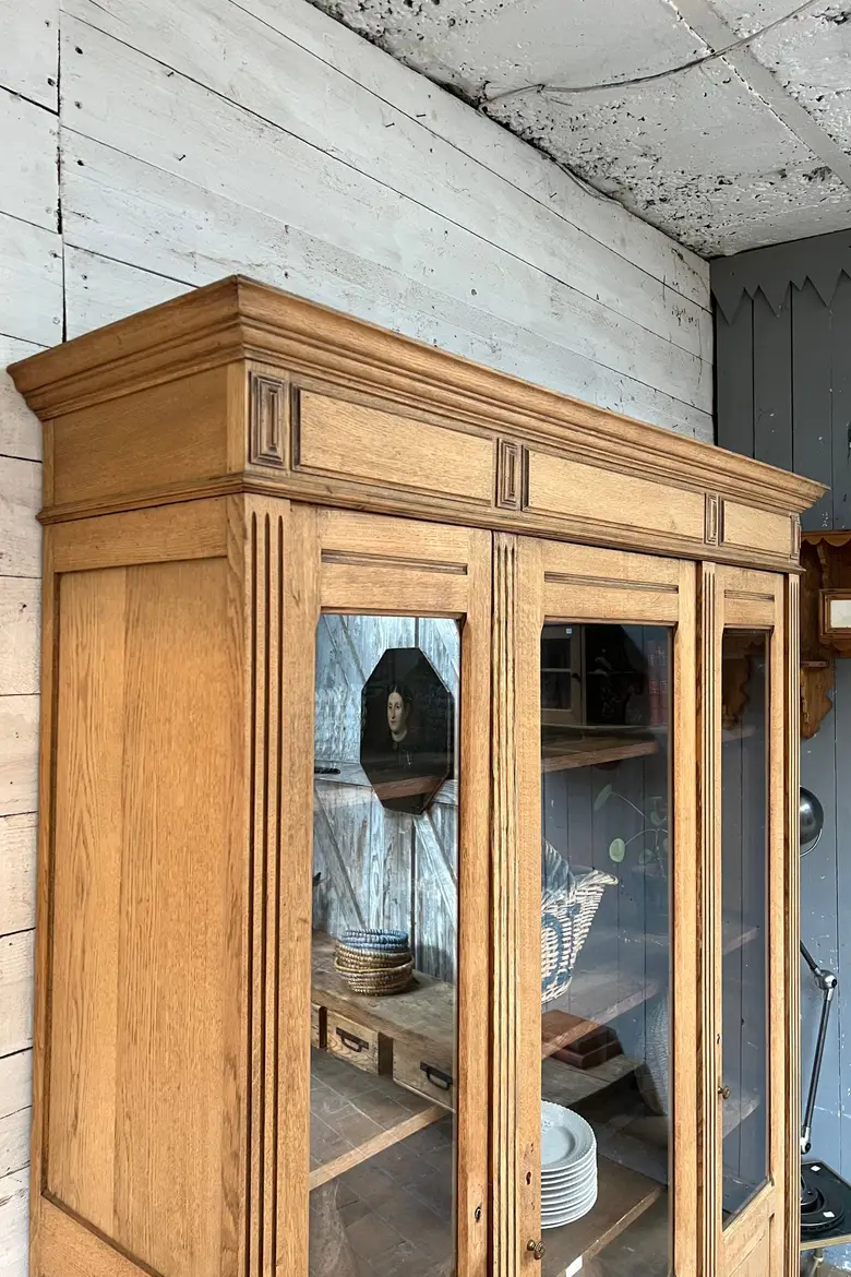 Ancienne bibliothèque d’école en chêne Années 50