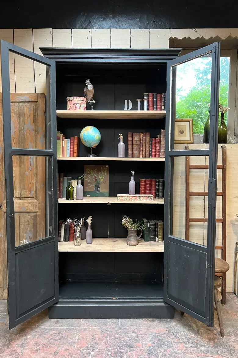 Ancienne bibliothèque d'école en chêne Début XXème