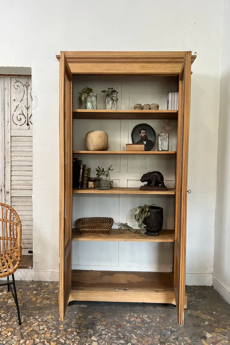 Ancienne bibliothèque en chêne – vitrée