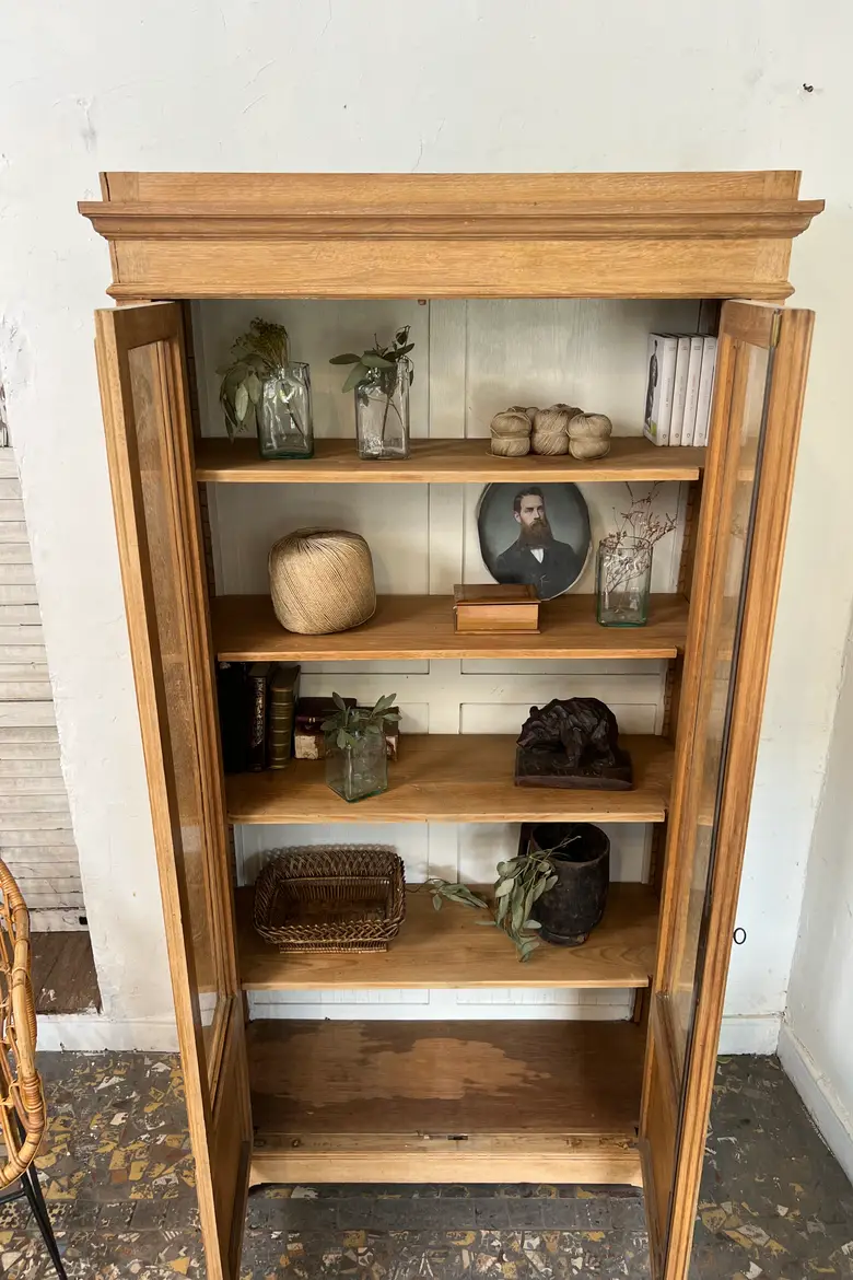 Ancienne bibliothèque en chêne – vitrée