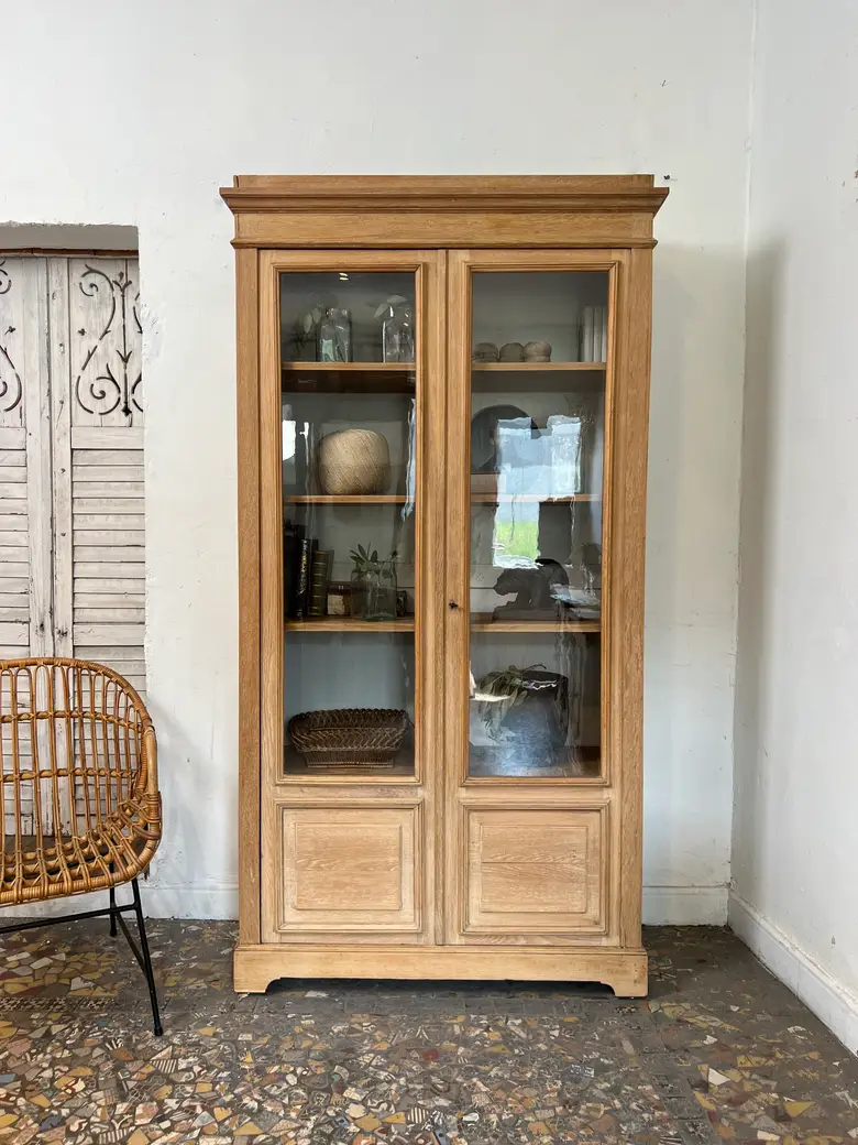 Ancienne bibliothèque en chêne – vitrée