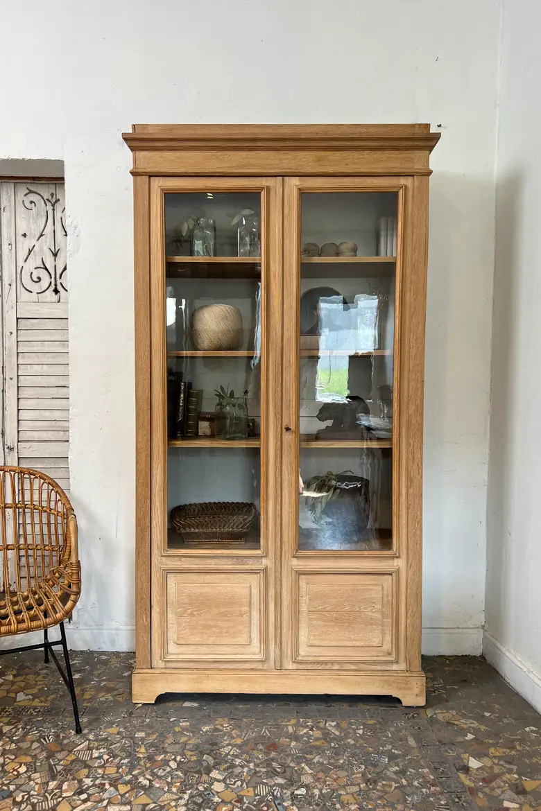 Ancienne bibliothèque en chêne – vitrée